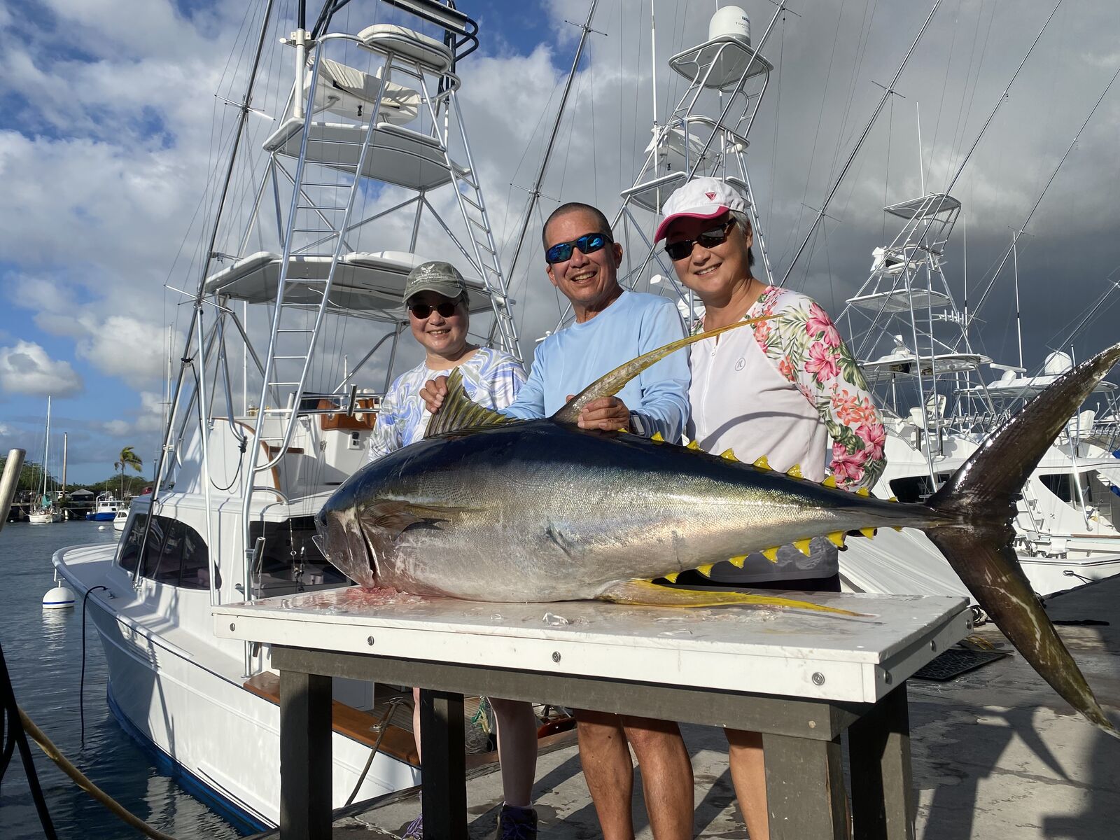 Dockside group with yellowfin tuna